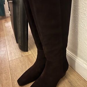 Madewell Dark Brown Suede Knee-High Boots (NWT)